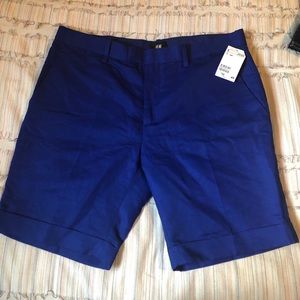 H&M blue shorts 34r, 8” inseam.